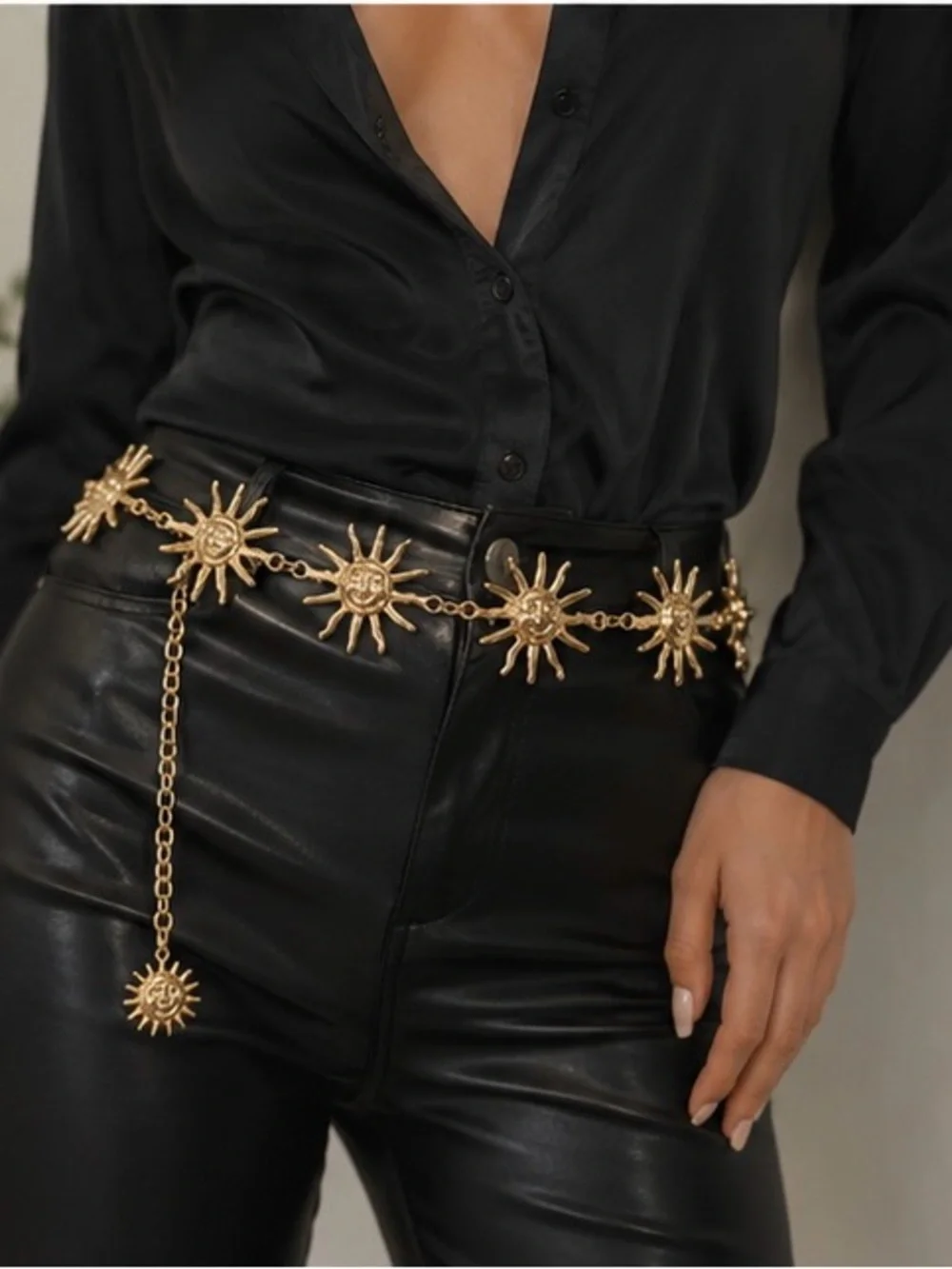 Gold Sunburst Chain Belt - Women Accessories